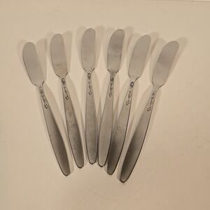 Royal Damask Set of 6 Butter Spreader Knives Amefa Stainless Holland Free Ship
